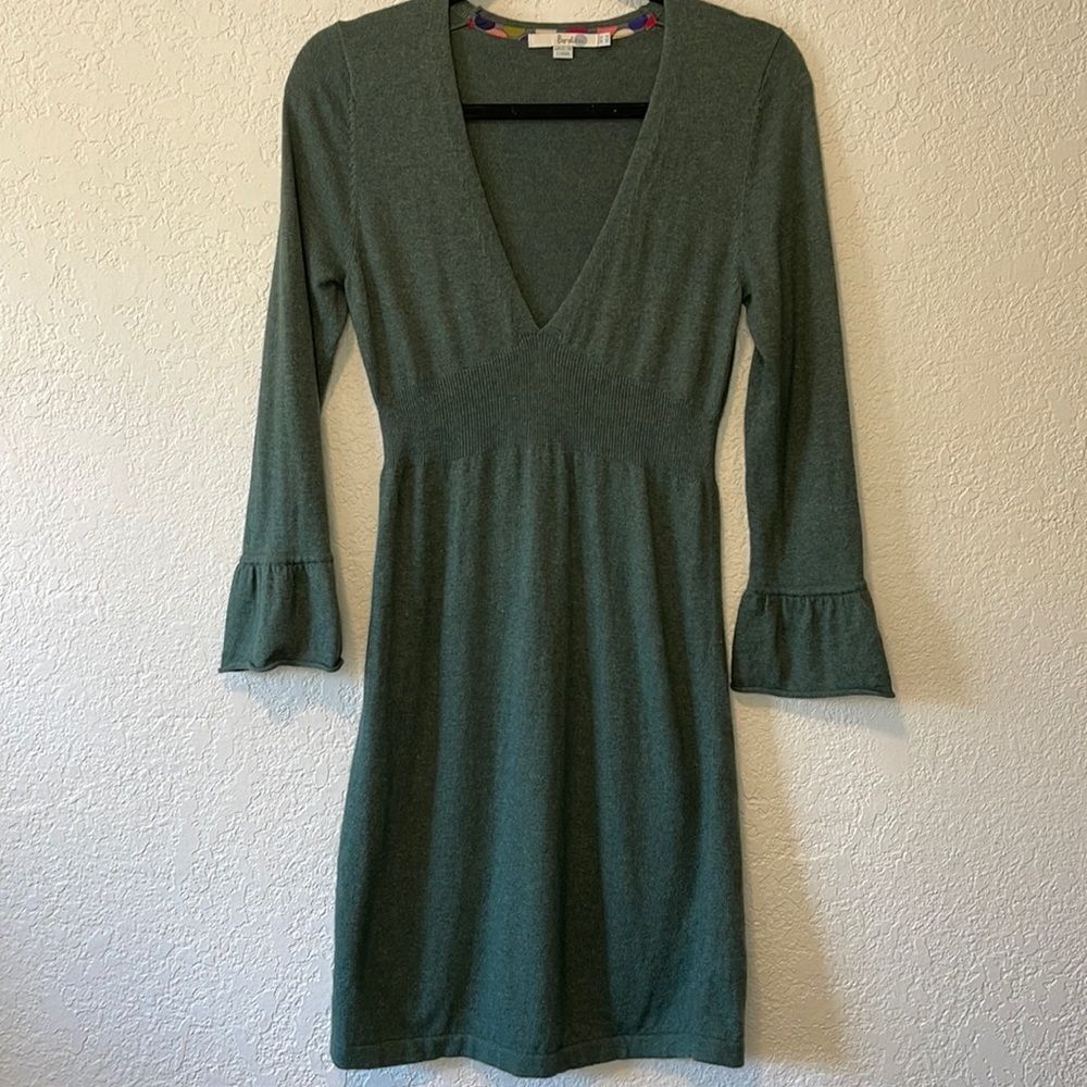 Boden Cashmere & Rabbit Hair Blend W/ Bell Sleeves Dress Women’s Size 4